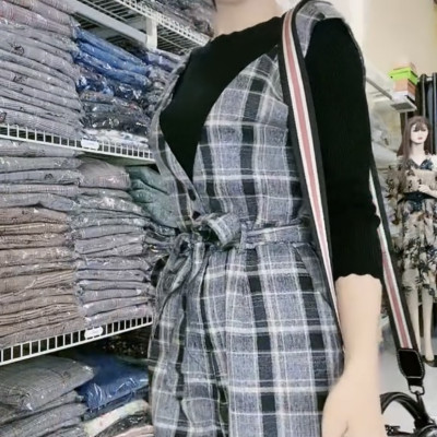 Set áo dệt kim chất lượng cao myqlothing kèm jum yếm dài cá tính.