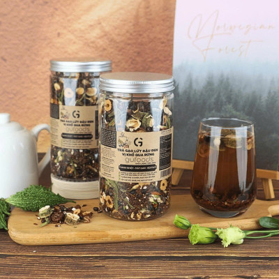 [Vị Khổ Qua Rừng] Combo 2 Hộp Trà Gạo Lứt Đậu Đen GUfoods 500g - Thanh Nhiệt, Giải Khát, Cải Thiện Giấc Ngủ