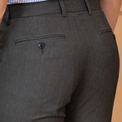 Quần âu nam ALIGRO thiết kế dáng quần ôm không ly, tôn dáng, màu ghi Algo8004