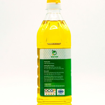 Dầu Phộng Nguyên Chất Bảo Tâm (Dầu Đậu Phộng Nguyên Chất, Dầu Lạc Nguyên Chất) – Sản xuất từ Hạt Đậu Phộng Sẻ Tự nhiên, Cao cấp, Hương vị tuyệt vời - Hàng Chính Hãng – 1 L