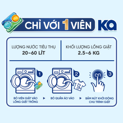 Combo 2 Viên Giặt Quần Áo loại bỏ mạt bụi KA pod Anti-dustmite 4trong1 diệt mạt bụi, làm sạch sâu, kháng khuẩn, giữ màu vải (18 viên/ 38 viên)