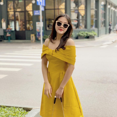 Đầm xòe trễ vai duyên dáng đủ size từ 38-70kg