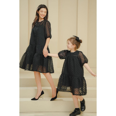 Đầm Suông 3D Can Ren Thang De Leah 