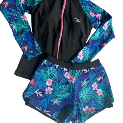 Đồ Tắm Nữ Dài Tay Quần Đùi 2 Lớp Size 55-65 KG