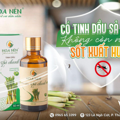 Tinh dầu Sả Chanh nguyên chất 10ml - Hoa Nén - Vegan - Đuổi muỗi, giải cảm, thanh lọc không khí