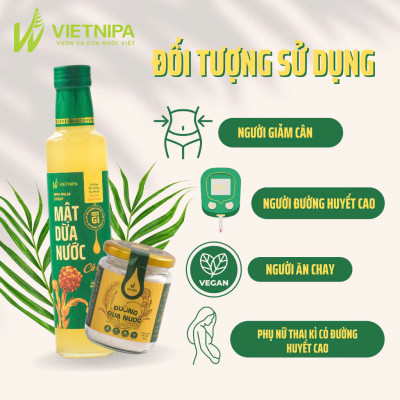 Đường Dừa Nước Vietnipa 550g -  Người Tiểu Đường, Ăn Kiêng, Hàm Lượng Vitamin Và Muối Khoáng Cao
