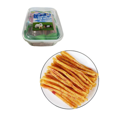 Ức gà que sữa dê 400g ăn vặt cho chó mèo Saly Q PF13.2TK (mẫu hộp ngẫu nhiên)