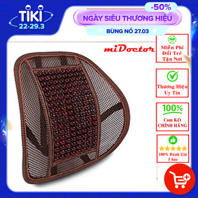 Miếng Tựa Lưng Ghế Hạt Gỗ - Miếng Tựa Lưng Ghế Ô Tô, Xe Hơi - Hàng Chính Hãng miDoctor - Màu Gỗ Ngẫu Nhiên