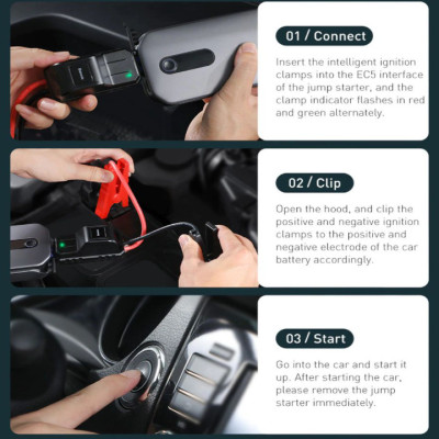 Bộ kích nô acquy kiêm sạc dự phòng 12000mAh Baseus CRJS03-01 - HÀNG CHÍNH HÃNG 