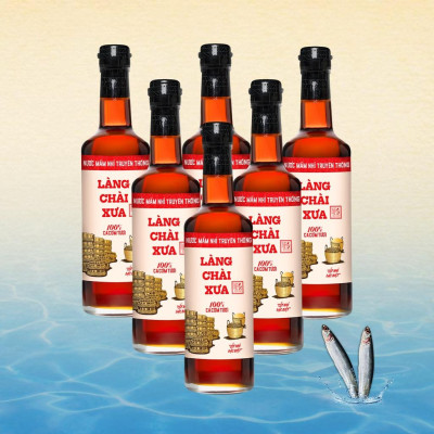 Thùng 6 chai nước mắm nhỉ Làng Chài Xưa Nhãn Đỏ 500ml/chai truyền thống vị gu ông bà