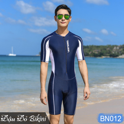 Bộ bơi nam liền quần đùi áo cộc tay & quần dài áo dài tay chống nắng, nam tính mạnh mẽ, chất đẹp co giãn mịn mát, có size lớn đến 95kg | BN012