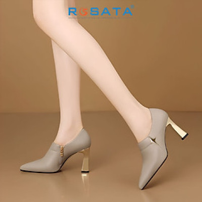 Boots thời trang nữ cổ thấp ROSATA RO690 -8F- Đen,Nude -HÀNG VIỆT NAM-BKSTORE