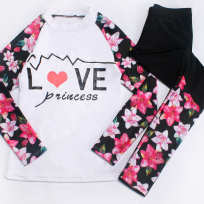 Đồ Bơi Hai Mảnh Nữ Tay Dài Quần Dài Họa Tiết Lovely Và Hoa Xinh AT228 MayHomes Long Sleeves And Long Pants Women Swimwear With UPF 50 Sun Protection