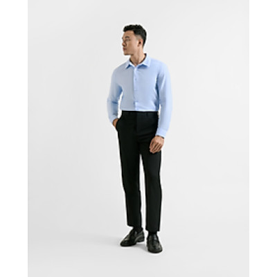 Quần Âu Nam ROUTINE Twill Ống Ôm Xếp Ly Trơn Form Slim Crop - ROUTINE 10F23PFO001R1