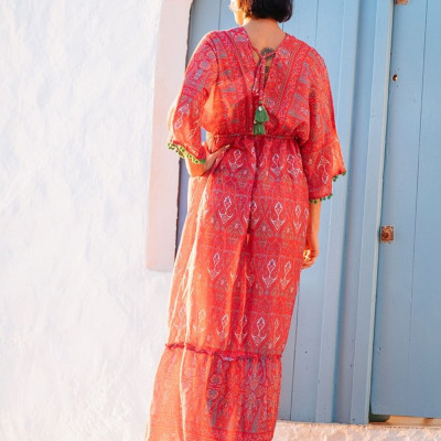 Maxi Cánh Dơi Đỏ Cotton Isla Bonita