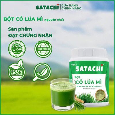 Bột Cỏ Lúa Mì nguyê n chấ t SATACHI. Tha nh lọc cơ thể, tăn g cườn g h ệ m iễn dịch, bổ m áu, ổn định đườ ng huy ết. Hộp 68g