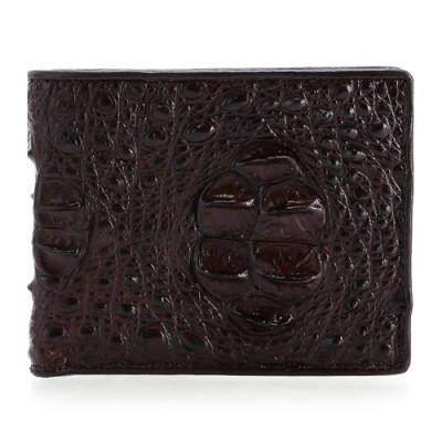 HT2204-05-06-41 - Ví nam Huy Hoàng da cá sấu nguyên con màu đen, nâu đỏ, vàng bò, nâu đất