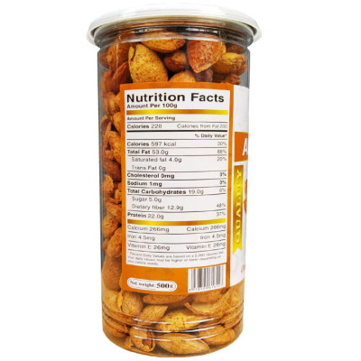 Hạnh Nhân Rang Bơ Hàng Nhập Khẩu Cao Cấp Thương Hiệu SK FOOD - Hũ 450G