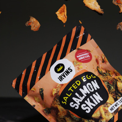 Da cá hồi trứng muối Salted Egg Salmon Skin 210g IRVINS