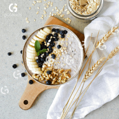 Bột Yến mạch ăn liền GUfoods - Nguyên liệu nhập khẩu, Bột đã chín, Giàu chất xơ & protein thực vật, Tốt cho sức khoẻ, Ăn kiêng, Healthy, Tập gym, Eat clean (túi 500g)