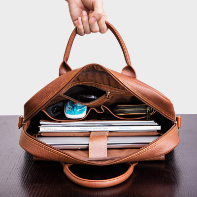 Cặp công sở Trita ( Thời trang nam đựng vừa laptop 14 inch - Cặp da TCA6 )