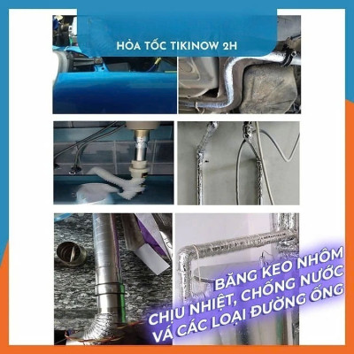 5cm x 30mét Băng Keo Giấy Bạc Nhôm Chịu Nhiệt Chống Nước Để Vá Thau Rổ, Chống Thấm Nhà Bếp Vá Ống Nước Thau Chậu