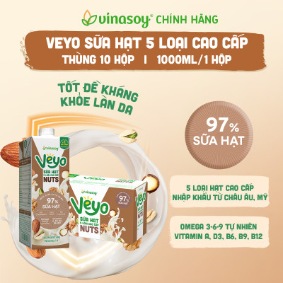 Thùng Veyo sữa hạt 05 loại cao cấp (10 hộp x 1 Lít)