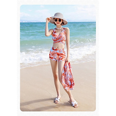 Set Bikini Đùi Kèm Khăn Tắm Biển