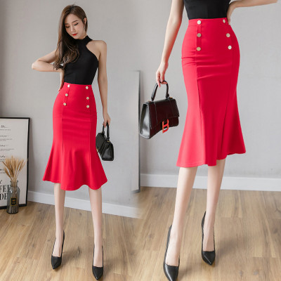 Chân váy đuôi cá midi dáng dài ôm body khóa kéo xẻ sau chất gold nhập co giãn NEW DESIGN CV0087