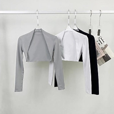 Áo khoác thể thao dáng ngắn chất mát nhanh khô cho nữ chơi tennis, pickle ball, gym, yoga, golf