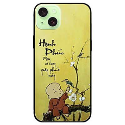 Ốp lưng dành cho Iphone 15 - Iphone 15 Plus - Iphone 15 Pro - Iphone 15 Pro Max - Hạnh Phúc Chú Tiểu Hoa Trắng - Hàng Chính Hãng