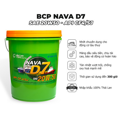 Dầu Nhớt Động Cơ Dầu Diesel Cho Tàu Thuỷ, Xe Tải BCP NAVA D7 CF4/SJ, SAE 15W40/20W50 Nhập Khẩu Thái Lan