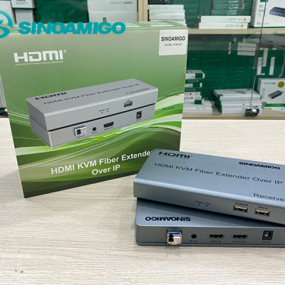 Bộ chuyển đổi HDMI sang quang 20km Sinoamigo HDES20 - Hỗ trợ KVM, IR, 2 cổng USB, Full HD - Hàng nhập khẩu chính hãng