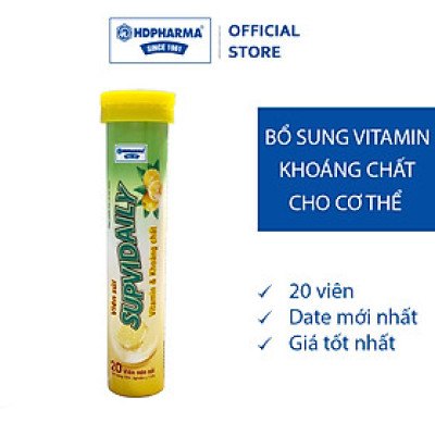 Thực Phẩm BVSK Viên sủi SUPVIDAILY - Bổ Sung Vitamin Và Khoáng Chất, Hỗ Trợ Nâng Cao Sức Đề Kháng