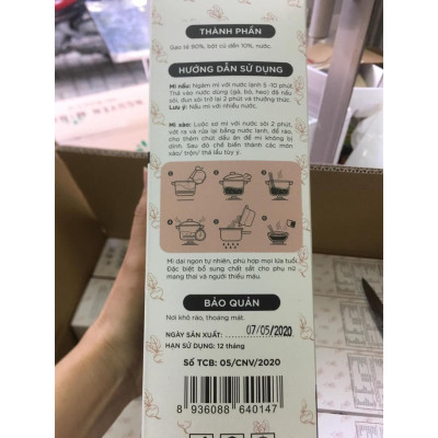 Bún củ dền (mì gạo củ dền) Nguyên Minh 300gr, gạo nguyên cám ăn kiêng eat clean