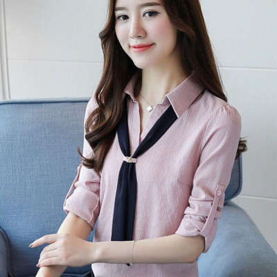 Áo kiểu nữ tay lỡ cổ phối nơ sang trọng - dài qua gối thích hợp mặc công sở