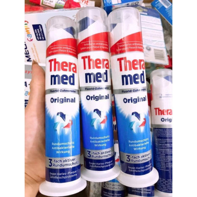 Kem đánh trắng răng Theramed ngừa sâu răng, tránh hôi miệng Đức 100ml