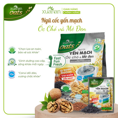 Combo 11 Túi Ngũ Cốc Yến Mạch, Óc Chó Và Mè Đen Xuân An [ít đường] 400G {25g*16 gói}