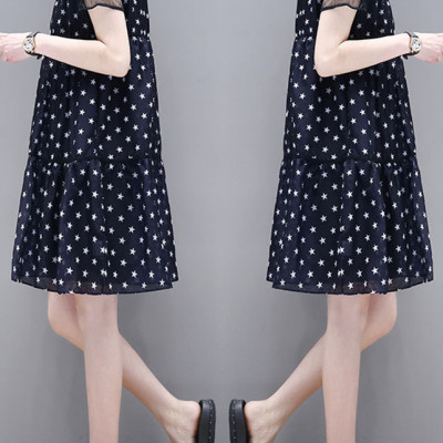 Đầm suông nữ hình sao phối ren db10