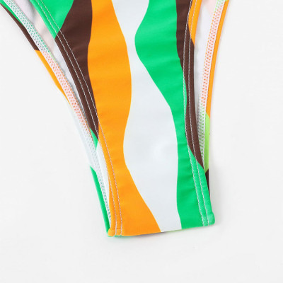 Bộ 3 mảnh áo tắm xẻ tà váy bikini đi biển in hình nữ