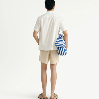 Quần Short Vải texture Lưng Thun Dây Rút Trơn Form Loose - RT 10S25PSH051 | ROUTINE CÀ MAU