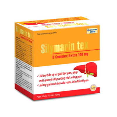 Viên uống Silymarin Tex B Complex Extra 140mg (đỏ)- Hộp 100 viên - Giải độc gan, bảo vệ tế bào gan, tăng cường chức năng gan