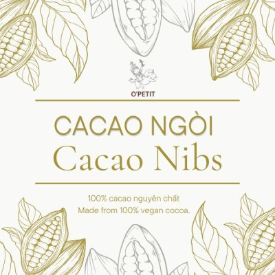 Cacao Nibs, Cacao ngòi, Nhân hạt cacao rang 500g O