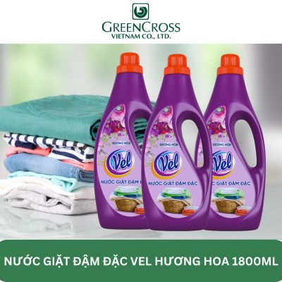 Combo Nước giặt VEL ĐẬM ĐẶC lưu hương dịu nhẹ bền lâu cho quần áo Chai 1800ml