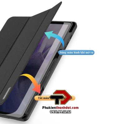 Bao da có ngăn để bút dành cho Samsung Galaxy Tab S7 FE chính hãng Dux Ducis Domo  - Hàng chính hãng
