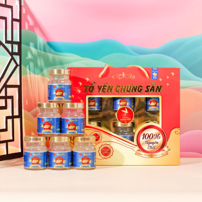 [Hộp 6 Lọ] Nước Yến Sào Chưng Đường Kiêng Nhân Việt 30% Yến 70ml/Hũ