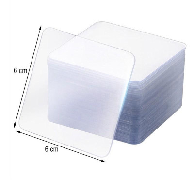 combo 3 Miếng Băng Dính Nano Vuông, Siêu Dính 2 Mặt Trong Suốt, Tiện Dụng- Đa Năng, Loại Vuông 6x6cm Tiện Ích Trong Gia Đình - TakyHome 6000set3