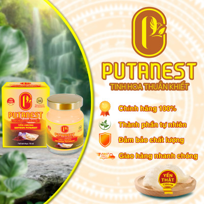 Yến chưng Saffron PUTANEST hộp quà tặng cao cấp 12 hũ 70ml bổ dưỡng đẹp da ngừa lão hoá