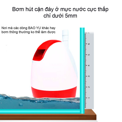 Máy bơm hút đáy BAOYU BY-302 16W bơm chìm hút cặn 360 độ bể cá cảnh thủy sinh BY302