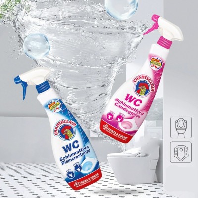 Xịt tẩy bồn cầu & Tẩy rêu nền xi măng, tẩy gạch men nhà tắm ố vàng Chanteclair WC Ý 625ml